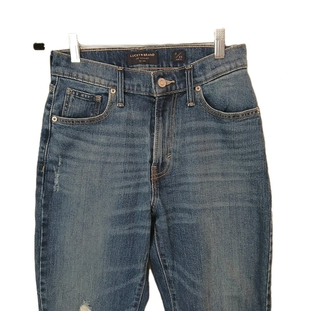 Lucky Brand Drew Mom Jeans High Rise Tapered Denim Blue Women's‎ Size 0/27 Ankle